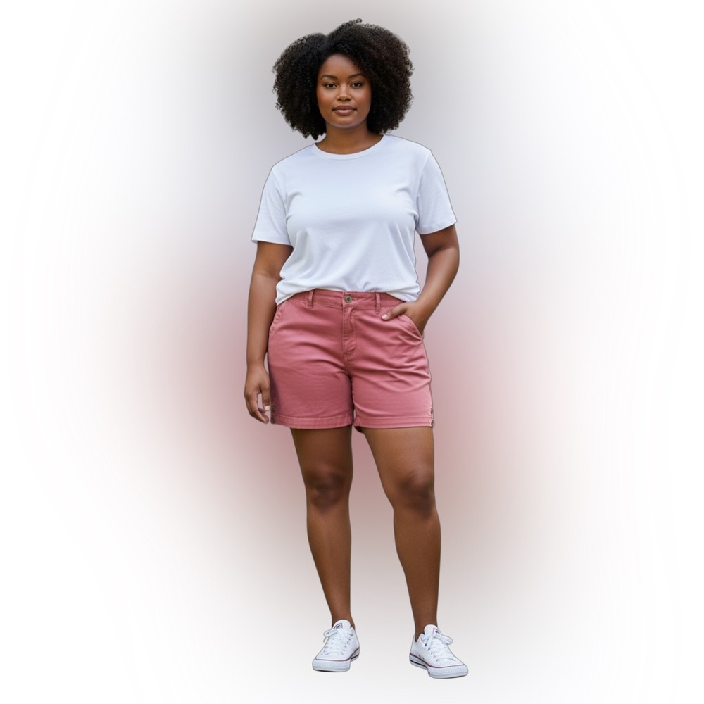 Gloria Vanderbilt Women's Salmon Flat Front Shorts
